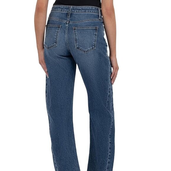 KUT from the Kloth Ashley High Rise Slouchy Barrel Jeans Size 14 Moderate Wash - Picture 3 of 7